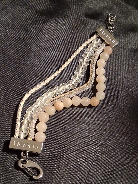 Victoria Emerson Jewelry - Victoria Emerson Blush Beaded and Silver Multi-Strand Cuff Bracelet.